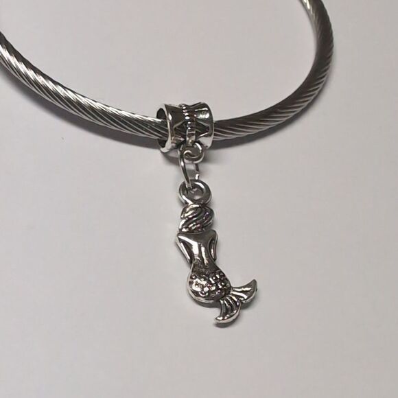 Silver Mermaid Dangle‎ Charm for Pandora Style Bracelet - Picture 2 of 5